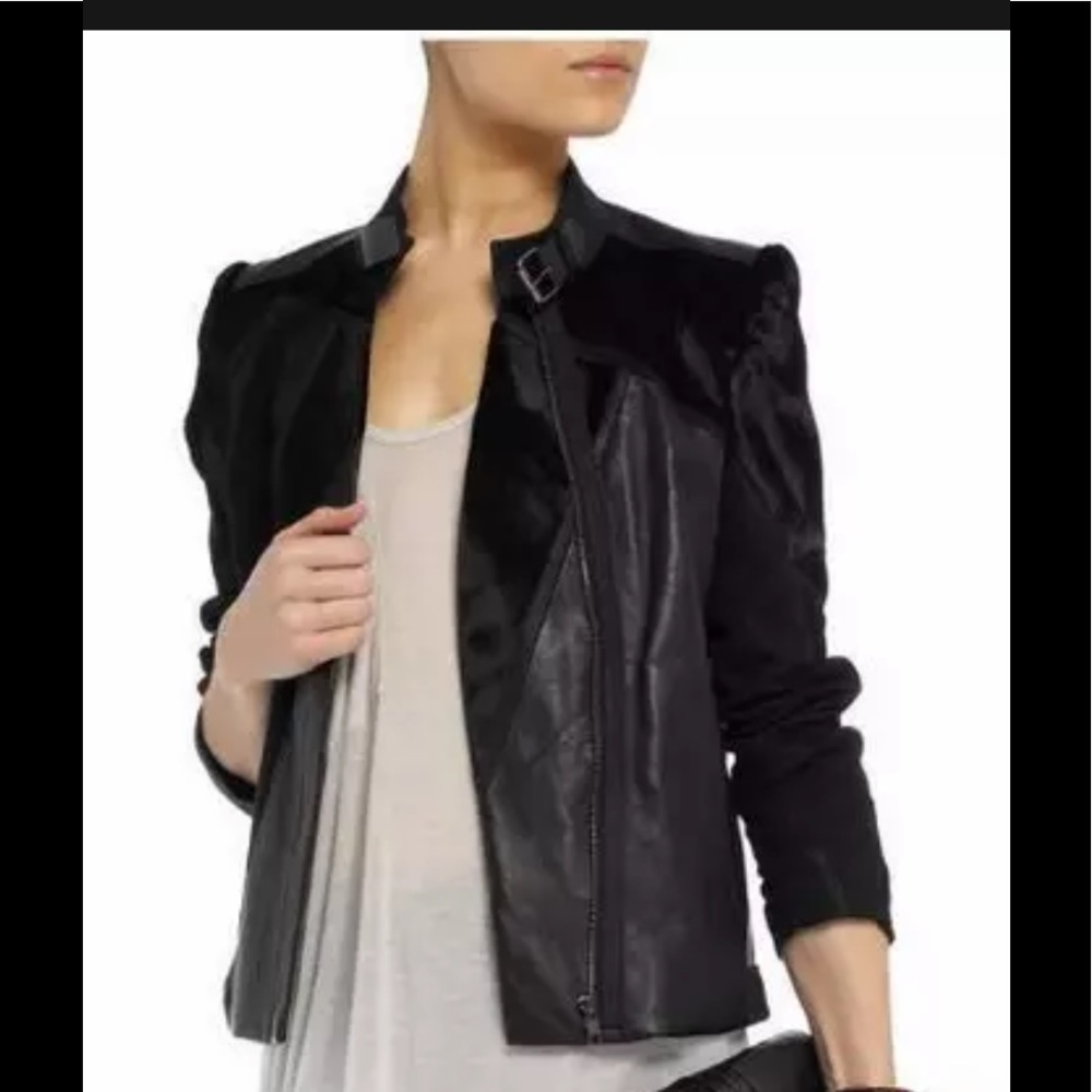Helmut Lang | Lambskin Calf Hair Leather Jacket